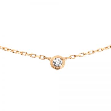 Elegant Style Cartier Diamants Legers Round Charm Decked Crystal Rose Gold-plated Necklace Women Gift Sale B7215700