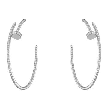 Cheap Cartier Juste Un Clou Ladies Nail Design Diamonds Hoop Earrings For Ladies Silver/Rose Gold N8515008 / N8515009