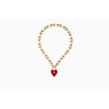 Celebrity Style Dior Dioramour Womens Red Drop-shaped Retro Brass Lucky Locket  Necklace N0991DMRLQ_D911