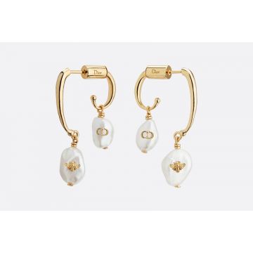 Cheap Dior Perles De Désir Logo Pattern Pearl Pendant Ladies Gold Plated CD&Bee Earrings UK E0864PDSFW_D301