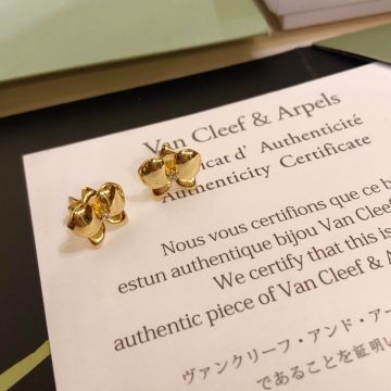  High Quality VCA Vintage Alhambra Polished Clover Charm Female Diamond Earrings Fashion Jewellery Silver/Yellow Gold/Rose Gold 