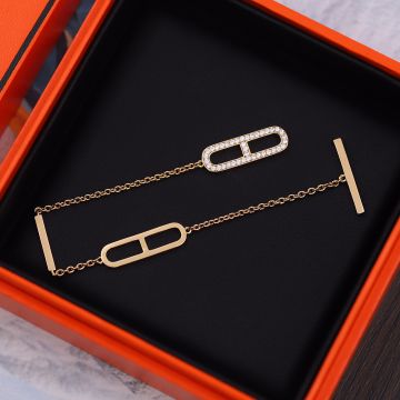 Hermes Chaine D'Ancre Paved Diamonds Anchor Design Females Rose Gold Chain Bracelet 2021 Fashion Jewellery For Ladies