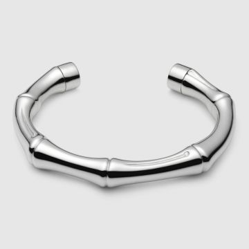 Couples Style High Quality Gucci Bamboo Design 925 Sterling Silver Female Cuff Bangle Large/Small Size Price List Fashion Jewellery 