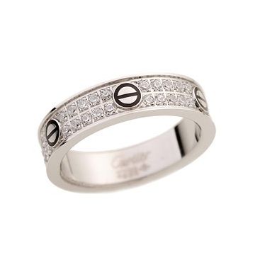 Cartier Love Silver-plated Wide Ring Twice Crystals Screw Motif Black Enamel Women Price In Malaysia