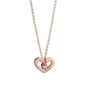 Replica Cartier C Heart Symbols Rose Gold Plated Inlaid Crystal Pendant Necklace Birthday Gift Sale Canada B3040400