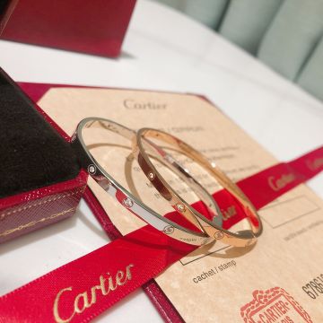 Copy Cartier Love Series Small Twelve Diamonds Classic Style Gold Plated Bracelet For Women Best Discount