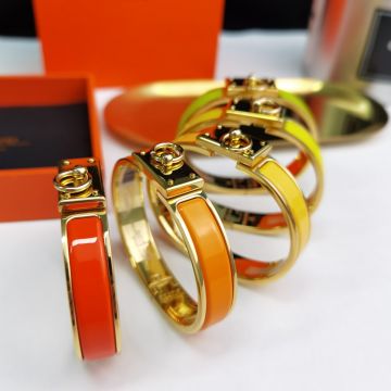 High Quality Hermes Collier De Chien Collar Charm Fashion Yellow Gold Plated Fake Enamel Bangle For Ladies 