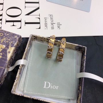  Spring Hot Selling Dior J'ADIOR Star & JADIOR Diamonds Motif Antiqure Brass Wide Hoop Earrings For Ladies
