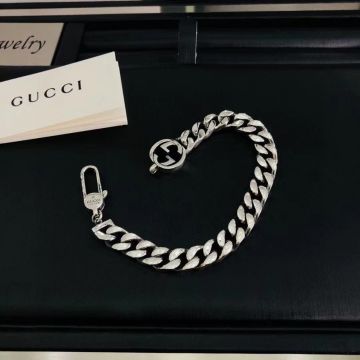 Replica Gucci Sterling Silver Unisex Low Price Iconic Interlocking G Decorative Chain Bracelet Simple Style