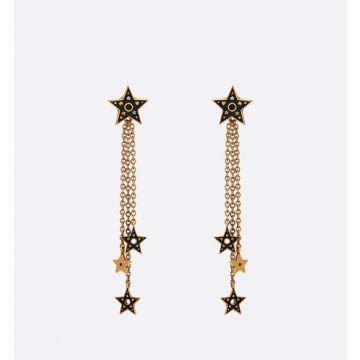  Dior Or Ladies Black Star Charming Aged Gold-tone Tassels Earrings Malaysia Price E0825DORLQ_D910