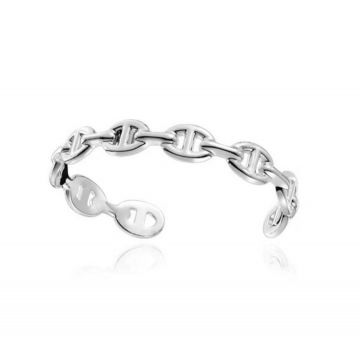Hermes Chaine D'ancre Enchainee Medium Circle Link Ladies Sterling Silver  Cuff Bracelet H109509B 00SH 