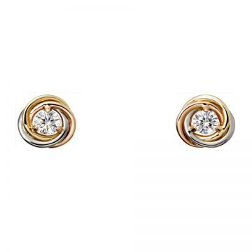 Trinity De Cartier Ladies' Tri-color Ear-stud Adorned Crystal Reviews Singapore Price List B8045300