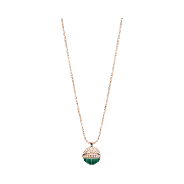 Low Price Piaget Possession Malachite & Diamond Pendant Ladies Long Rose Gold Necklace Red/Green G33PB900