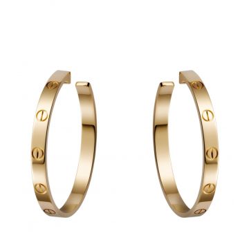 Replica Cartier Love Big Circle Screw Pattern Women'S Gold Pierced Earrings B8028200 2022 Hot Selling Jewelry