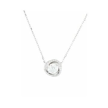Cartier Trinity Ruban Fashion 925 Sterling Silver Swirl Crystal Pendant Womens Diamonds Necklace N7424132