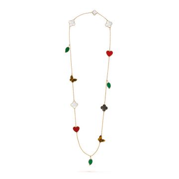 Van Cleef & Arpels Lucky Alhambra Hearts/Butterflies/Leaves/Stars Colorful Pendants 12 Motifs Long Necklace Luxury Jewellery VCARD80100