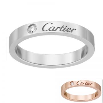 C De Cartier White/Pink Gold-plated Narrow Ring Studded Crystal Logo Sale Online Dubai Review Women B4086400/B4051300