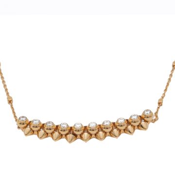 New Style Cartier Clash De Cartier Diamonds Necklace For Ladies Rose Gold/ Yellow Gold N7424312 
