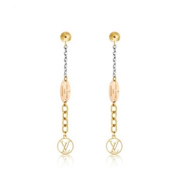 Louis Vuitton Logomania Cutwork LV Circle Pendant  Chain Women Link Chain Tri-clor Drop Earrings Fashion Fake Jewellery 
