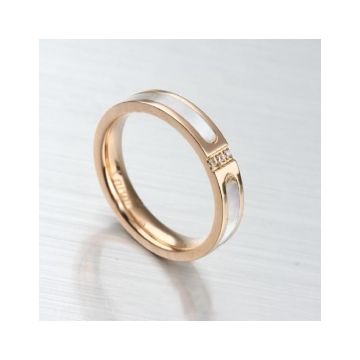 Cartier Silver/Rose Gold-plated Crystals Ring With White Enamel New Arrival Elegant Online Shop India