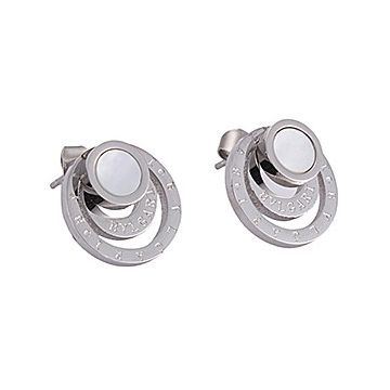 Bvlgari Phony Bvlgari Circle Silver Earrings With Round Pearl Adornment Romantic Style Price Canada Women