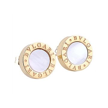 Bvlgari Bvlgari Gold-plated Mother Of Pearl Studded Round Earrings Shopping Dating Women Singapore Price
