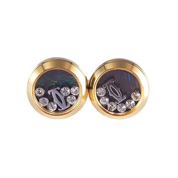 Cartier Yellow Gold-plated Double C Logo Pearl Crystals Celebrity Style Cufflinks Men Sale 2018 Canada 