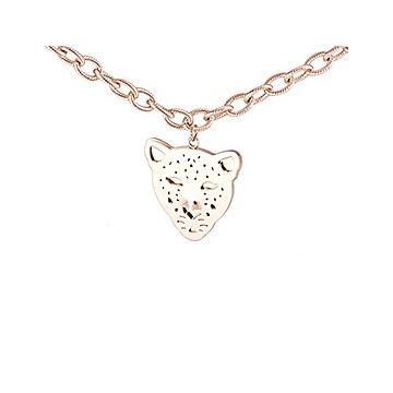 Personalized Panthere De Cartier Unisex Leopard Head Charm Rose Gold-plated Chain Necklace Price In India
