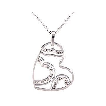 Clone Cartier Silver Heart Pendant Inlaid Diamonds 2018 Street Fashion Hollow Necklace Online Paris Women 