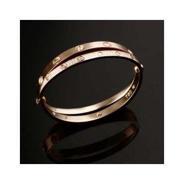 Cartier Love Women's Rose Gold-plated Crystals Engraved Double Bangle Screw Motif Price In Malaysia