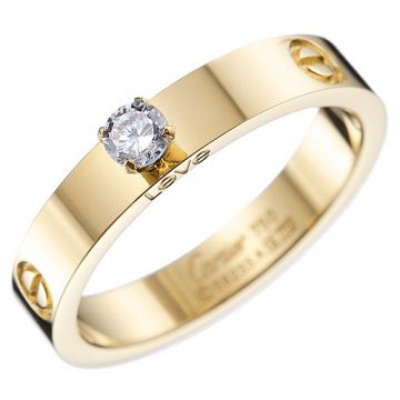 Cartier Love Solitaire Ring Gold-plated Decked Screw Motif One Crystal Valentine Gift Lady Price Malaysia