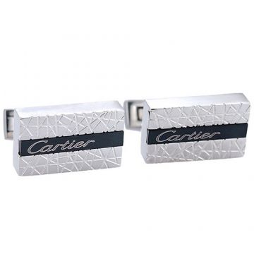 Cartier Silver Men Cufflinks Black Decked 2018 New Arrival Rectangle Shape Price In Malaysia 