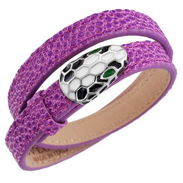 Elegant Bvlgari Serpenti Snake Head Purple Leather Bracelet Bella Hadid Style Singapore Price List 2018 