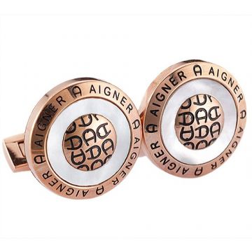  Aigner Elegant Cufflinks Rose Gold-plated Unisex Style Decked Logo Pearl Suit Sale Australia  