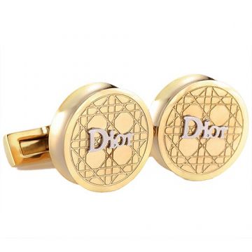 Christian Dior Gold-plated Cannage Motif Cufflinks Fashion Party Silver Signature Sale Men 2018 France