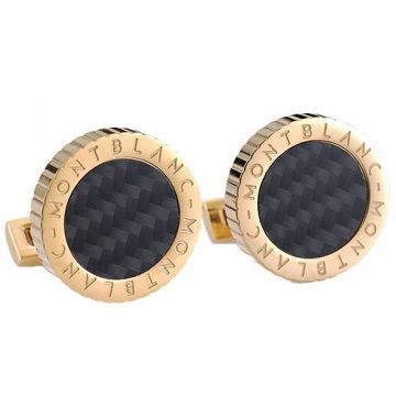 Montblanc Yellow Gold-plated Cufflinks Black Motif Encrusted Symbol Party Style Price Australia Men