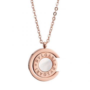 Bvlgari Copy Bvlgari Symbol Decked Enamel Pendant Necklace Rose Gold-Plated Sale Online Price 2018