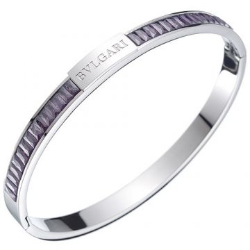 Wholesale Bvlgari Silver Narrow Bangle Decked Logo Amethyst Couple Style 2018 New Arrival Russia Price