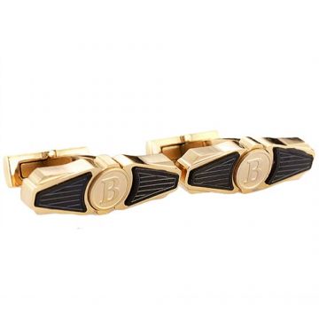 Knockoff Breitling Wing Cufflinks Golden & Black B Symbol Personalized Gift For Boyfriend Meeting Italy Price List