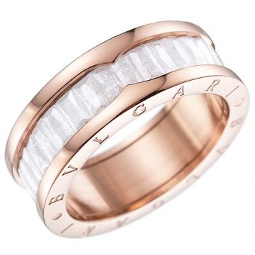 Bvlgari B.zero1 Rose Gold-plated Ring Paved Diamonds Symbol Copy Sweet Style Sale India Women