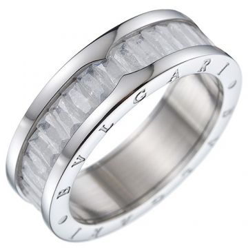 Bvlgari B.zero1 Square Crystals Silver Ring Studded Symbol Valentine Gift For Women Men Sale Dubai
