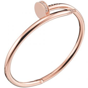 Noble Cartier Juste Un Clou Screw Bracelet With Crystals Rose Gold-plated Girls Sale B6048517