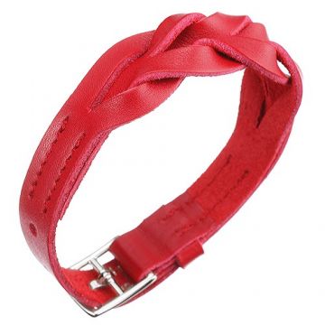 Hermes Hippique Fake Red Bracelet Vogue Silver Plated Hardware Woven Leather Bracelet Women/Men Sale
