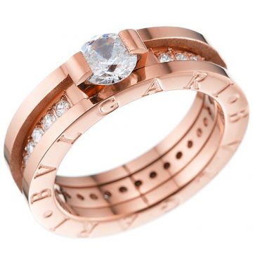  Bvlgari B.zero1 Ladies' Rose Gold-plated Ring Inlaid Diamonds Fashion Party For Sale Malaysia 
