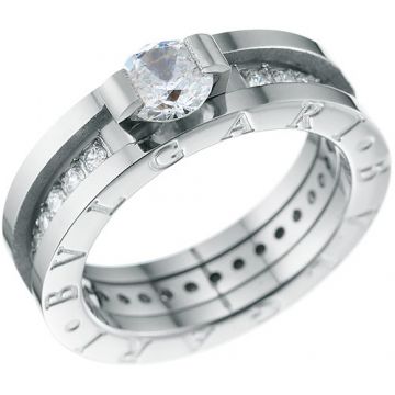 Bvlgari B.zero1 Engraved Crystals Silver Narrow Ring With Logo Unisex Style Street Fashion Australia Outlet AN852397