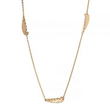 Knockoff Cartier Yellow Gold-plated Wing Pendant Chain Necklace For Sale Paris Review Couple Style