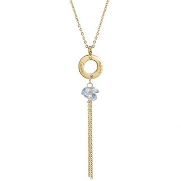 Cartier Love Yellow Gold-plated Circle Pendant Crystals Tassel Necklace Party For Elegant Lady Price India