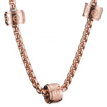 Vogue Cartier Love Rose Gold Color Chain Necklace Pendants Decked Screw Motif Sale Lady UK
