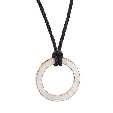 Bvlgari Bvlgari Cord Necklace Pearl Decked Gold-plated Round Pendant Clone For Women Men US Price 