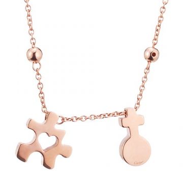 Top Sale Cartier Imitation Puzzle Pendant Rose Gold-plated Necklace Philippine Price Lady Best Review 